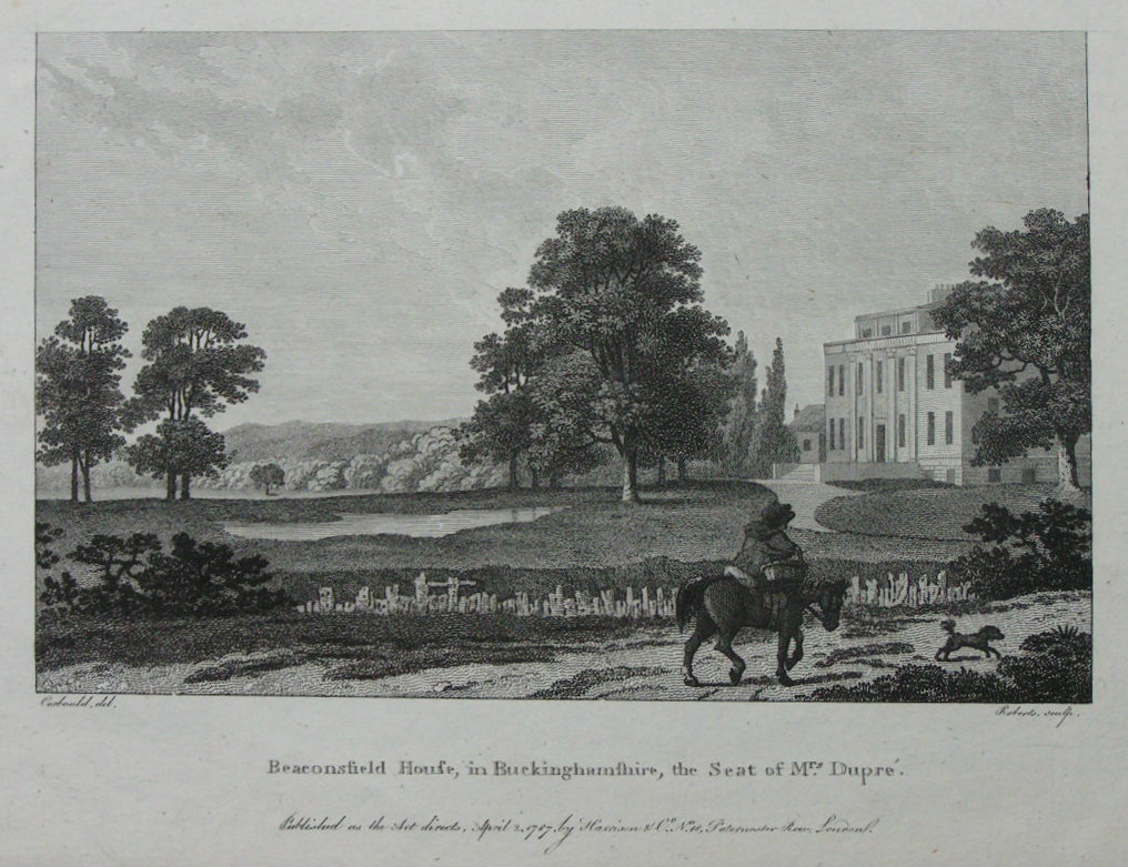 Print - Beaconsfield House, in Buckinghamshire, the Seat of Mrs.Dupre - 